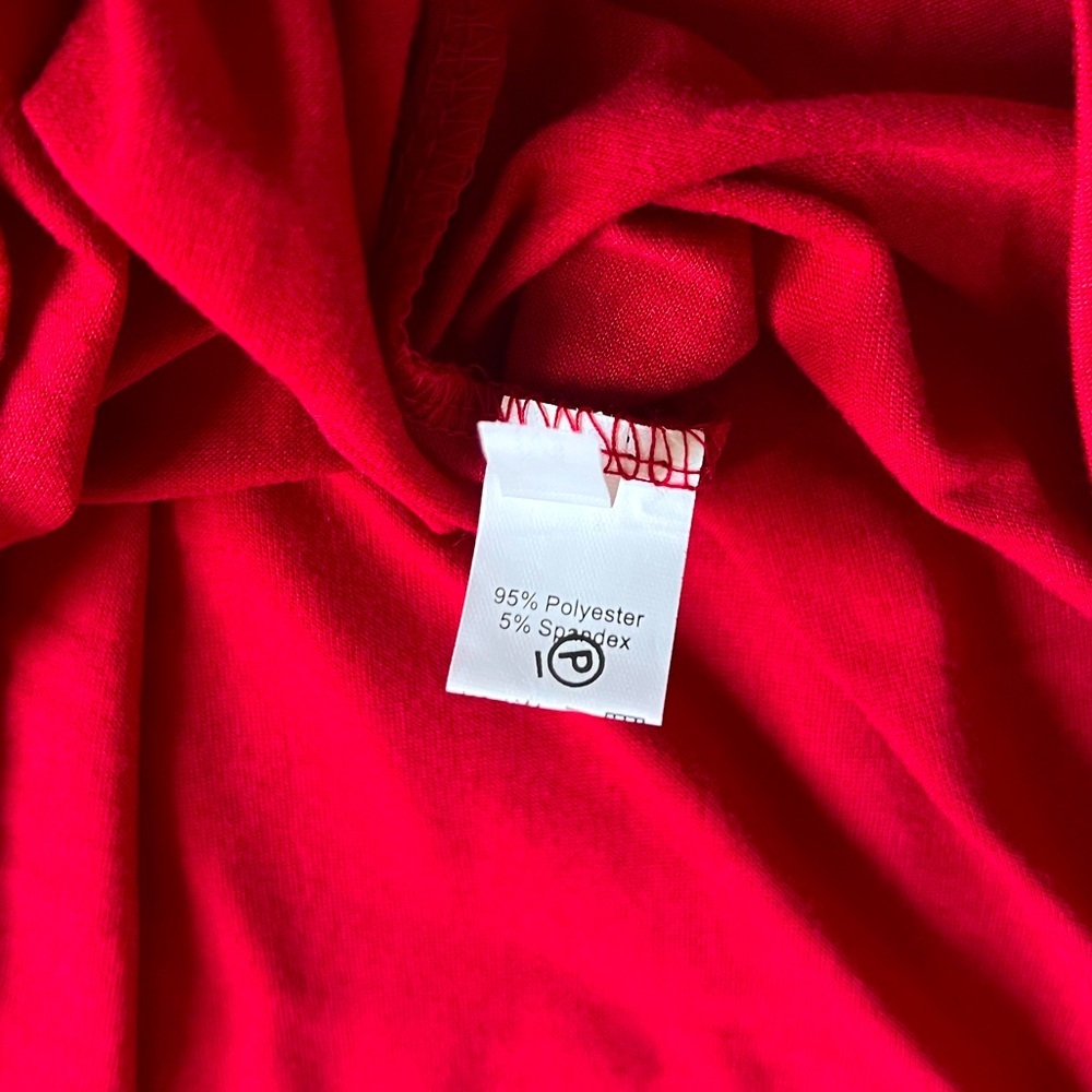New Red Mock Neck Sleeveless Top with Bow Tie in Back - Picture 7 of 7